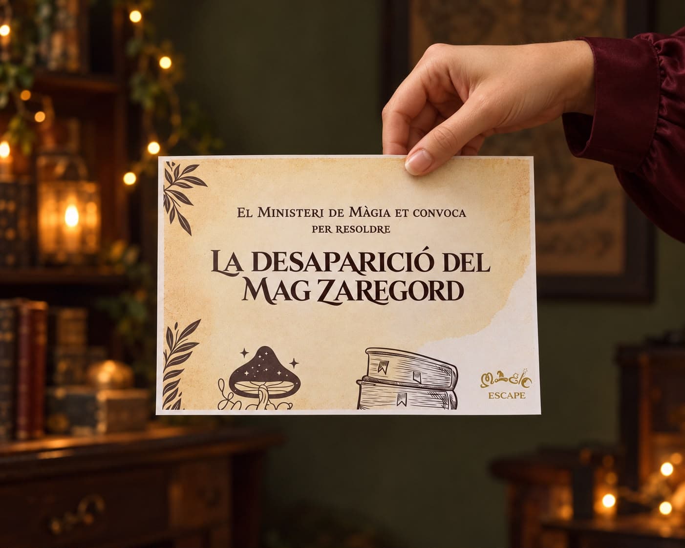 Bono regalo escape room, impreso y doblado